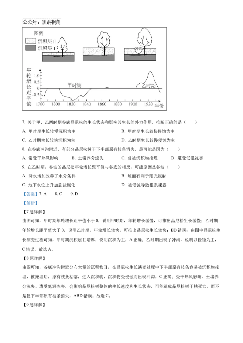 山东省济南第一中学2024-2025学年高三上学期期中学情检测试题地理答案_2024-2025高三（6-6月题库）_2024年12月试卷_1205山东省济南第一中学2024-2025学年高三上学期期中学情检测（全科）