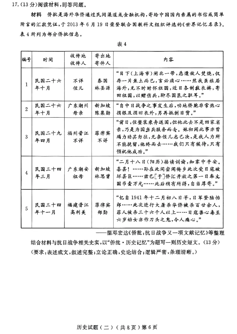 山东省聊城市2025年高考模拟试题（二）历史+答案_2024-2026高三（6-6月题库）_2025年04月试卷_0429山东省聊城市2025年高考模拟试题（二）（聊城二模）（全科）