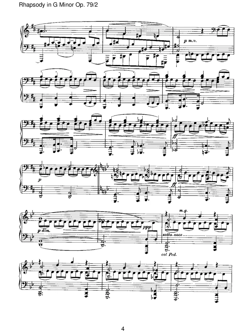 RhapsodyinGMinorOp.79_2_一万首著名钢琴曲谱哈农贝多芬合集视频教学电子版高清无水印可打印_1古典钢琴知名音乐家谱_勃拉姆斯钢琴谱全集_III.ShorterWorks