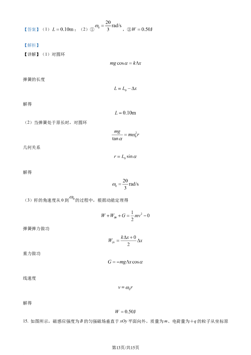 精品解析：江苏省决胜新高考联盟2023-2024学年高三下学期2月大联考物理试卷（解析版）_2024年3月_013月合集_2024届江苏省决胜新高考联盟高三下学期2月大联考