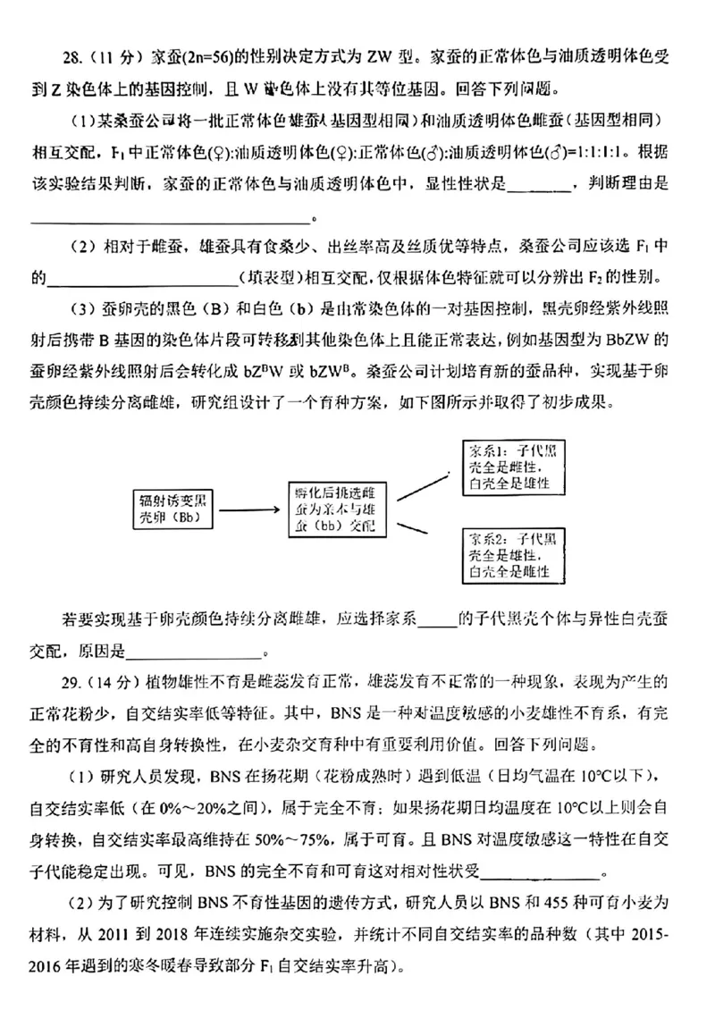 四川省绵阳市2023-2024学年高二下学期期末考试生物试题_2024-2025高二（7-7月题库）_2024年07月试卷_0712四川省绵阳市2023-2024学年高二下学期期末考试