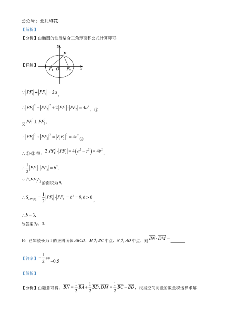 河南省信阳高级中学北湖校区2024-2025学年高二上学期期中考试数学Word版含解析_2024-2025高二（7-7月题库）_2024年11月试卷