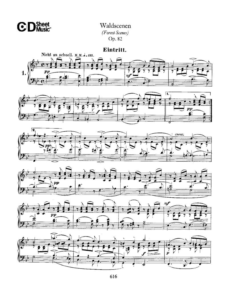 Schumann-Waldscenen(ForestScenes),Op.82_一万首著名钢琴曲谱哈农贝多芬合集视频教学电子版高清无水印可打印_1古典钢琴知名音乐家谱_舒曼钢琴谱全集_WORKS