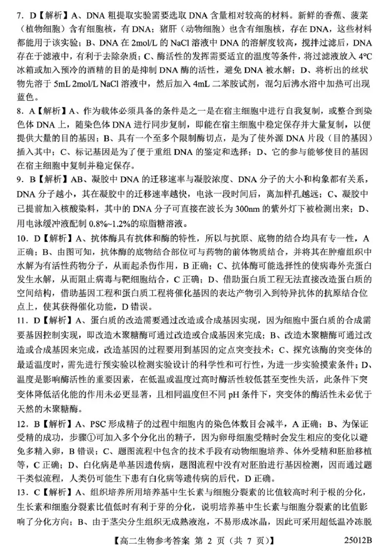 山东省重点高中2024-2025学年高二下学期4月大联考生物答案（图片版，含解析）_2024-2025高二（7-7月题库）_2025年04月试卷(1)_0415山东省重点高中2024-2025学年高二下学期4月大联考