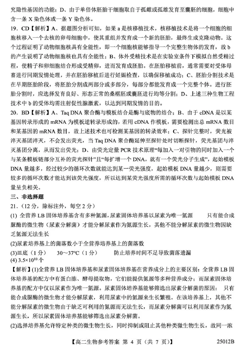 山东省重点高中2024-2025学年高二下学期4月大联考生物答案（图片版，含解析）_2024-2025高二（7-7月题库）_2025年04月试卷(1)_0415山东省重点高中2024-2025学年高二下学期4月大联考