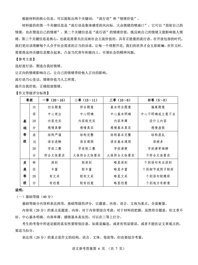 名校教研联盟2025届高考模拟试题训练（样卷）语文参考答案_2024-2025高三（6-6月题库）_2024年09月试卷_0904名校教研联盟2025届高考模拟试题训练（样卷）