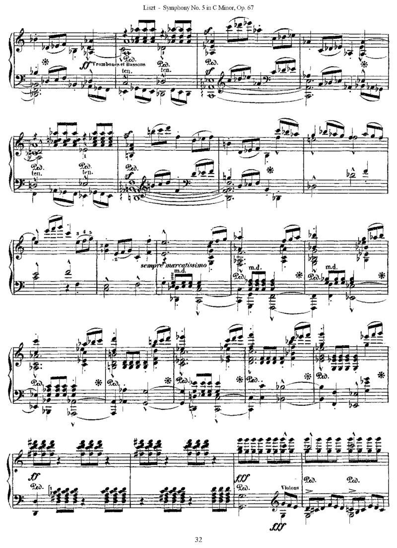 Liszt-Beethoven-Symphony-5_一万首著名钢琴曲谱哈农贝多芬合集视频教学电子版高清无水印可打印_1古典钢琴知名音乐家谱_超高难度钢琴谱