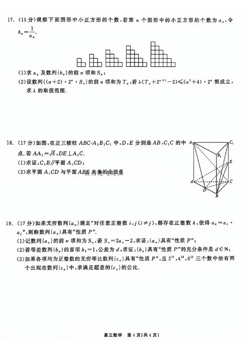 数学试卷_2024-2025高三（6-6月题库）_2024年11月试卷_1109辽宁省点石联考（辽宁县级协作体）2024-2025学年度上学期2025届高三年级期中考试