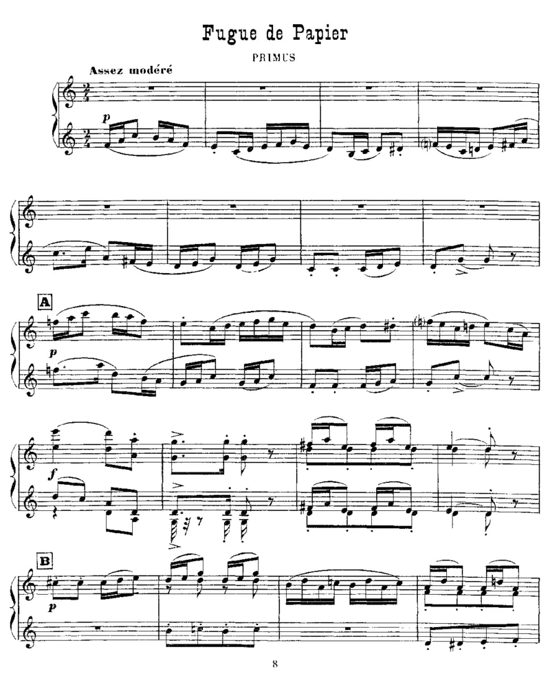 EnHabitdeCheval(4Hands)_一万首著名钢琴曲谱哈农贝多芬合集视频教学电子版高清无水印可打印_1古典钢琴知名音乐家谱_萨蒂钢琴谱全集_四手连弹