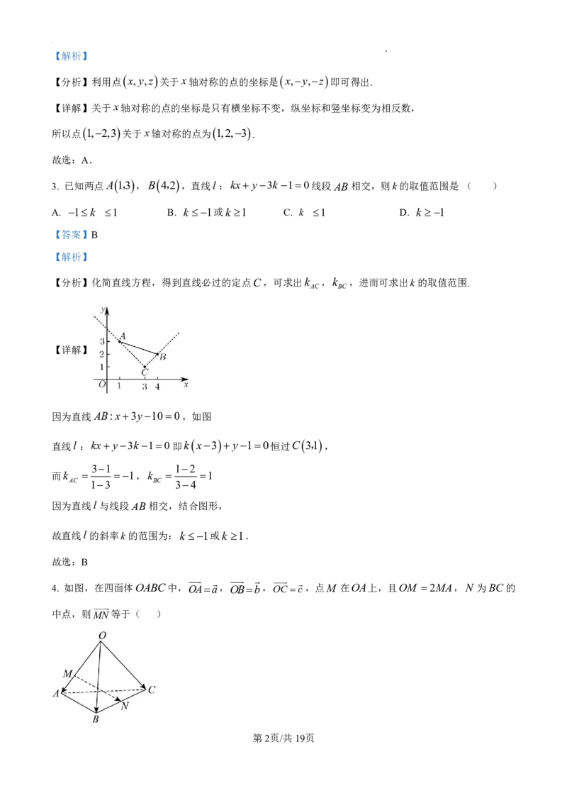 数学-陕西省咸阳市实验中学2024-2025学年高二上学期10月月考_2024-2025高二（7-7月题库）_2024年10月试卷_1012陕西省咸阳市实验中学2024-2025学年高二上学期10月月考