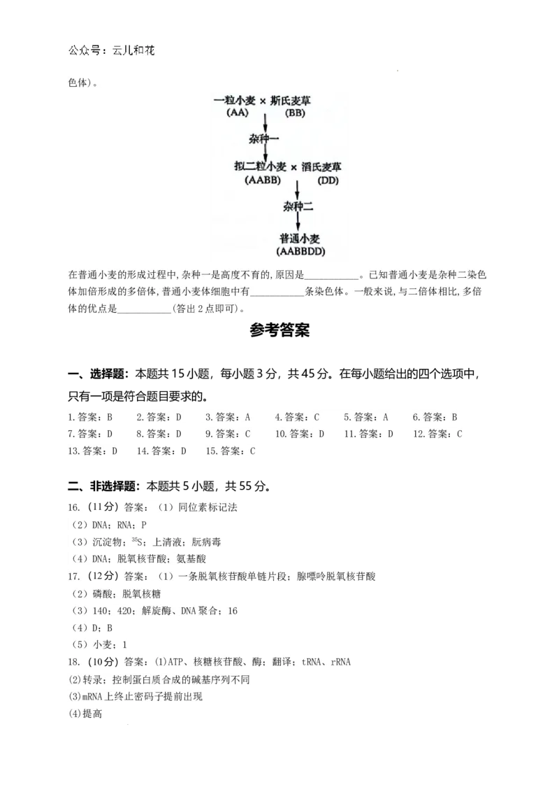 河南省洛阳市洛龙区洛阳市第一高级中学2024-2025学年高二上学期生物试题_2024-2025高二（7-7月题库）_2024年08月试卷_0813河南省洛阳市第一高级中学2024-2025学年高二上学期开学摸底考试