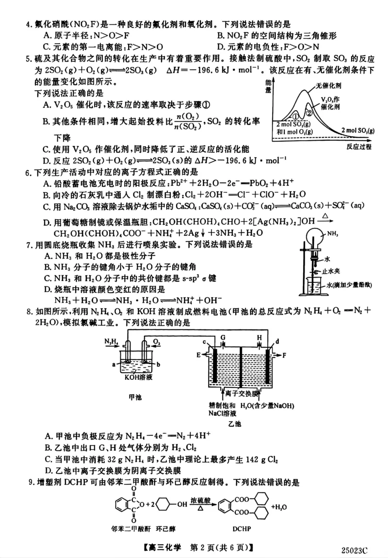 江苏省盐城市盐城八校2024-2025学年高三上学期开学考试（25023C）化学+答案_2024-2025高三（6-6月题库）_2024年09月试卷_0922江苏省盐城市盐城八校2024-2025学年高三上学期开学考试（25023C）