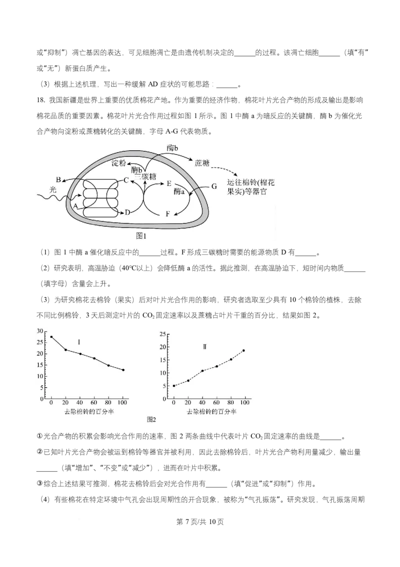 宁夏银川市宁夏育才中学2026届高三上学期第一次月考+生物_2024-2026高三（6-6月题库）_2025年09月试卷_250929宁夏银川市育才中学2025-2026学年高三上学期第一次月考（全科）