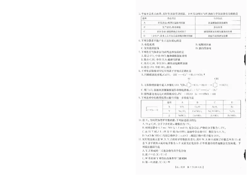 化学(1)_2024-2025高三（6-6月题库）_2024年10月试卷_10132025届四川省高三金太阳10月联考（25-73C）