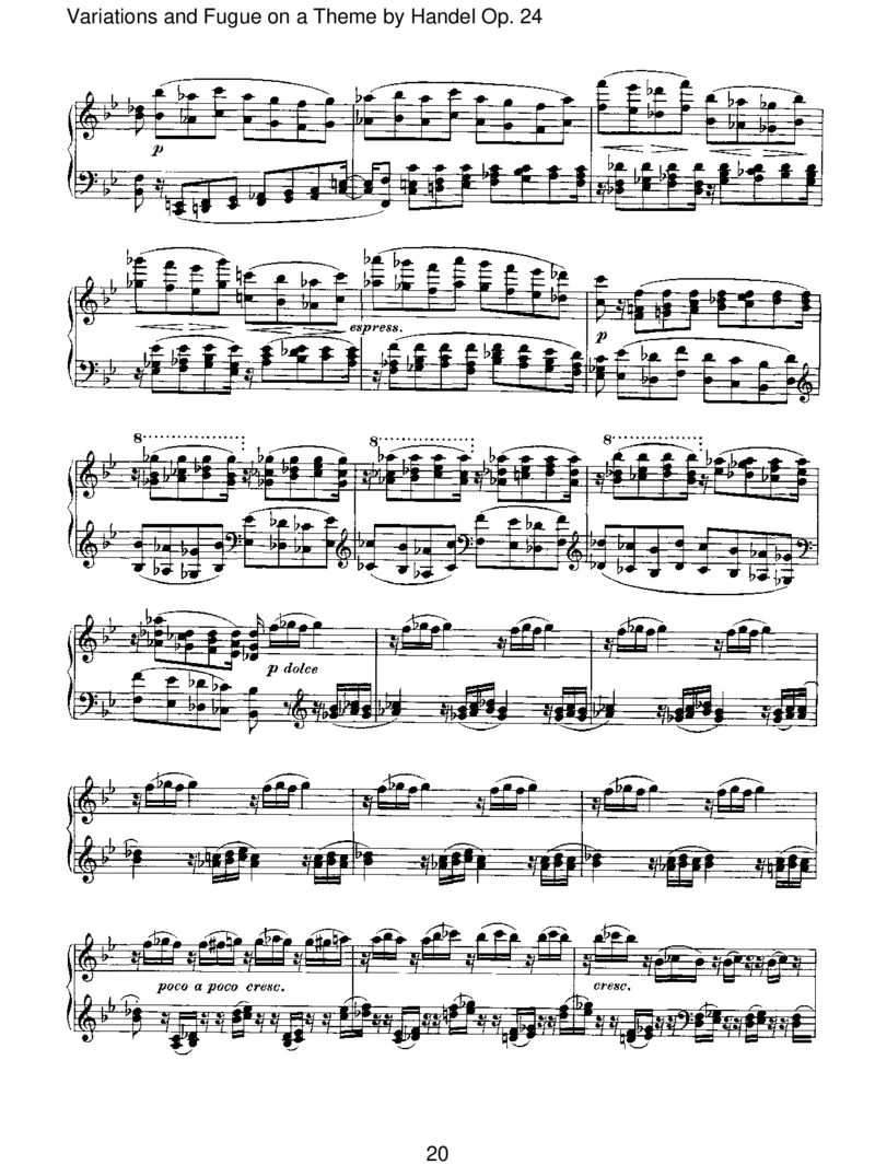 VariationsandFugueonaThemebyHandelOp.24_一万首著名钢琴曲谱哈农贝多芬合集视频教学电子版高清无水印可打印_1古典钢琴知名音乐家谱_勃拉姆斯钢琴谱全集_II.Variations