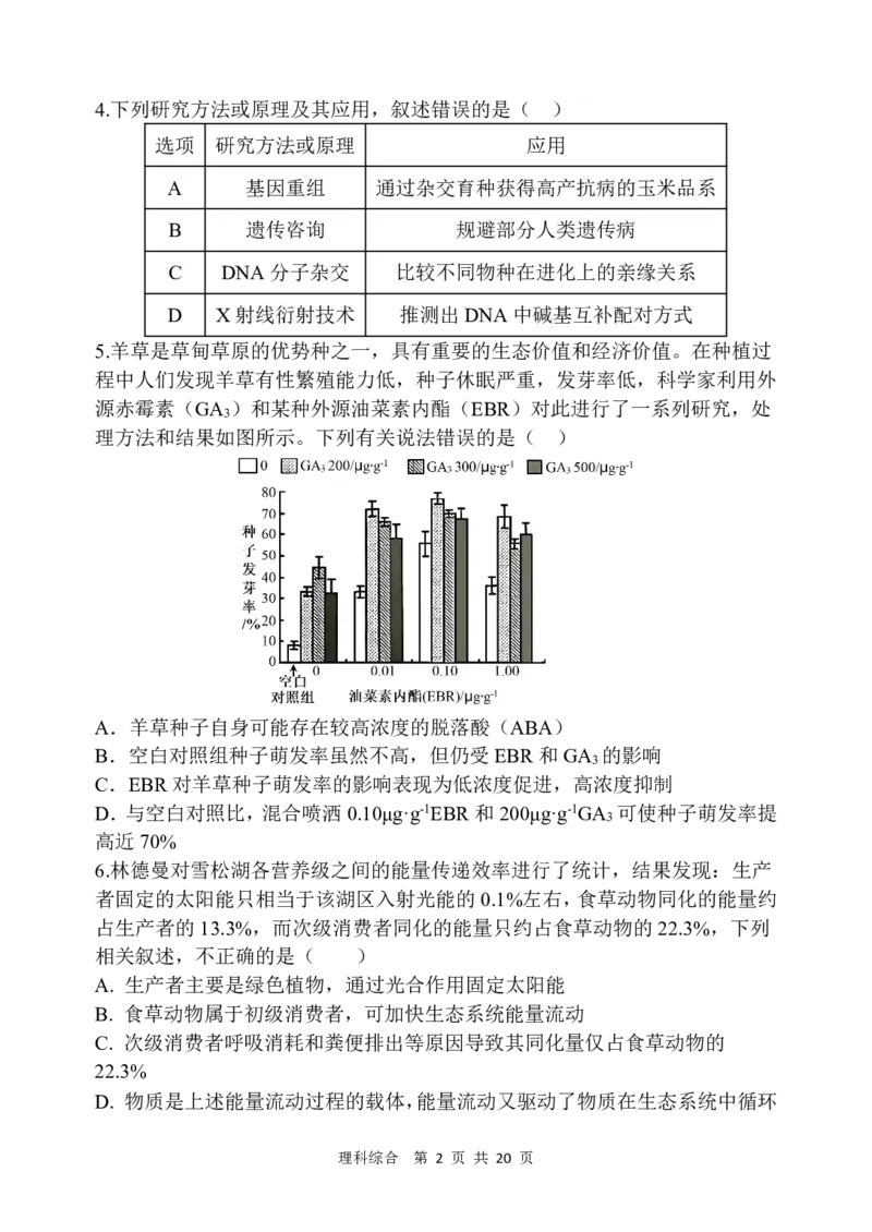 西安中学高2024届高三第一次模拟考试理科综合试题_2024年2月_01每日更新_08号_2024届陕西省西安中学高三模拟考试（一）_陕西省西安中学2024届高三模拟考试（一）理综