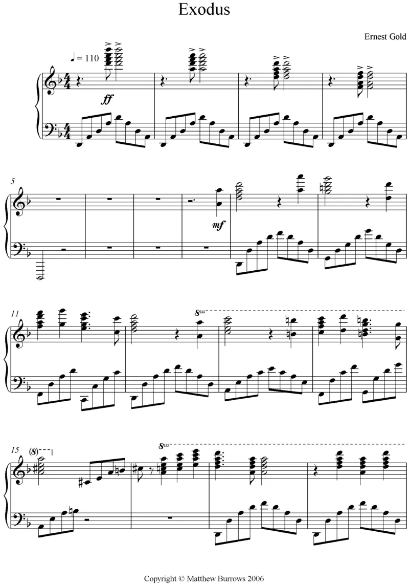 exodus出埃及记_一万首著名钢琴曲谱哈农贝多芬合集视频教学电子版高清无水印可打印_02现代钢琴谱合集_马克西姆钢琴谱全集
