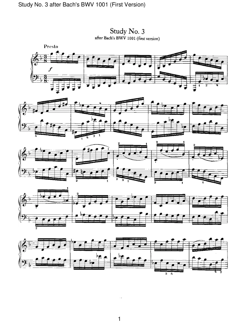 StudyNo.3afterBach'sBWV1001(FirstVersion)_一万首著名钢琴曲谱哈农贝多芬合集视频教学电子版高清无水印可打印_1古典钢琴知名音乐家谱_勃拉姆斯钢琴谱全集