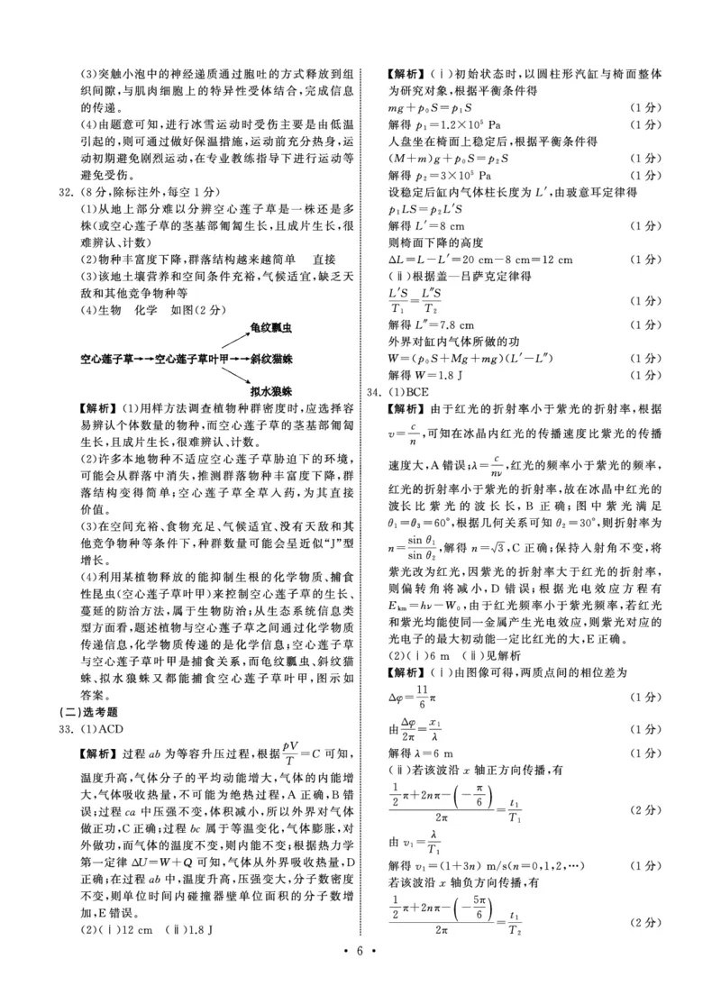 衡中同卷丨2023届高三六调考试（全国B卷）丨理综答案_2024年2月_01每日更新_15号_2023届衡中同卷高三六调考试（全国B卷）全科_衡中同卷丨2023届高三六调考试（全国B卷）丨理综试题