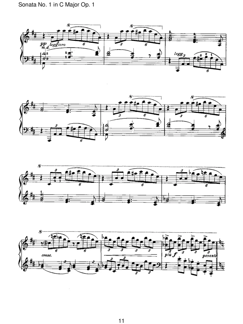 SonataNo.1inCMajorOp.1_一万首著名钢琴曲谱哈农贝多芬合集视频教学电子版高清无水印可打印_1古典钢琴知名音乐家谱_勃拉姆斯钢琴谱全集_I.Sonatas