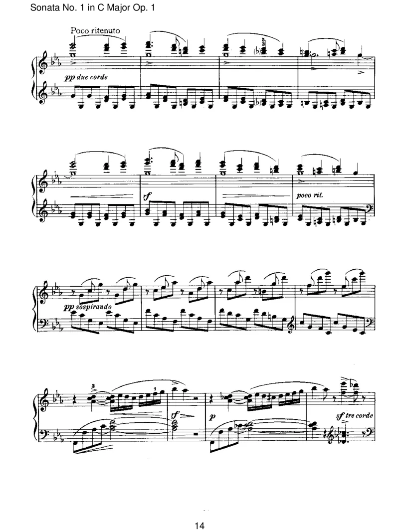 SonataNo.1inCMajorOp.1_一万首著名钢琴曲谱哈农贝多芬合集视频教学电子版高清无水印可打印_1古典钢琴知名音乐家谱_勃拉姆斯钢琴谱全集_I.Sonatas