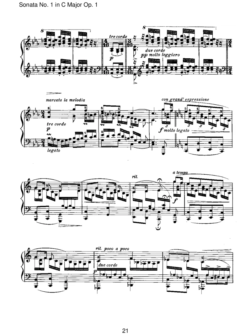 SonataNo.1inCMajorOp.1_一万首著名钢琴曲谱哈农贝多芬合集视频教学电子版高清无水印可打印_1古典钢琴知名音乐家谱_勃拉姆斯钢琴谱全集_I.Sonatas
