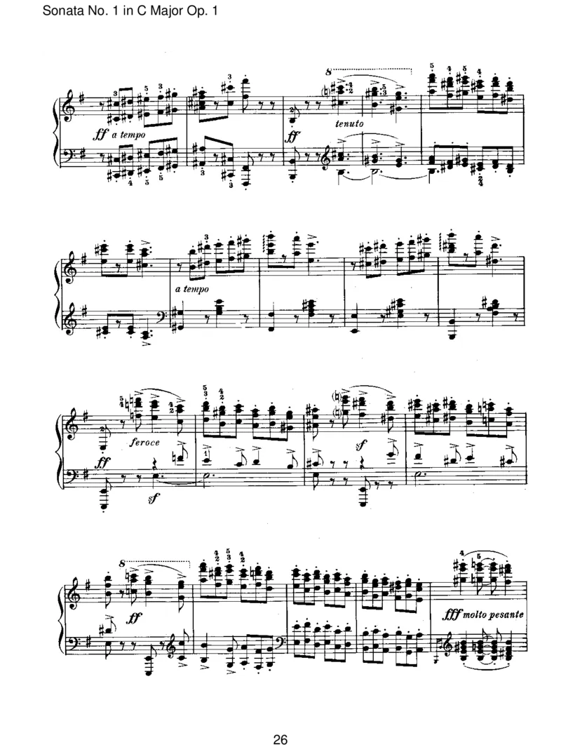 SonataNo.1inCMajorOp.1_一万首著名钢琴曲谱哈农贝多芬合集视频教学电子版高清无水印可打印_1古典钢琴知名音乐家谱_勃拉姆斯钢琴谱全集_I.Sonatas
