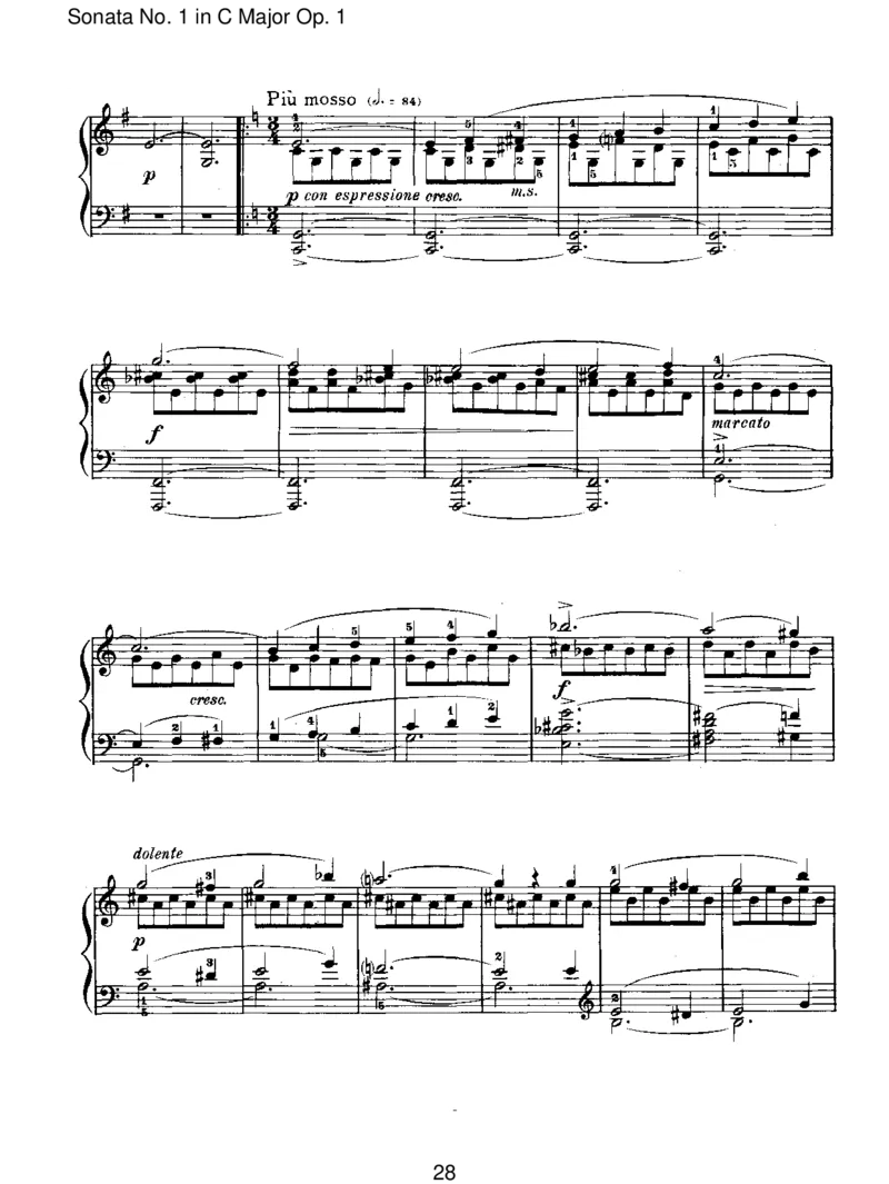 SonataNo.1inCMajorOp.1_一万首著名钢琴曲谱哈农贝多芬合集视频教学电子版高清无水印可打印_1古典钢琴知名音乐家谱_勃拉姆斯钢琴谱全集_I.Sonatas