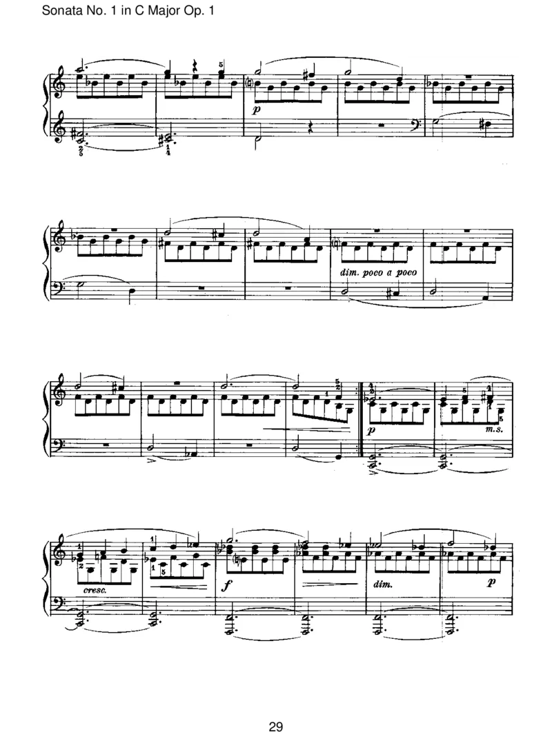 SonataNo.1inCMajorOp.1_一万首著名钢琴曲谱哈农贝多芬合集视频教学电子版高清无水印可打印_1古典钢琴知名音乐家谱_勃拉姆斯钢琴谱全集_I.Sonatas