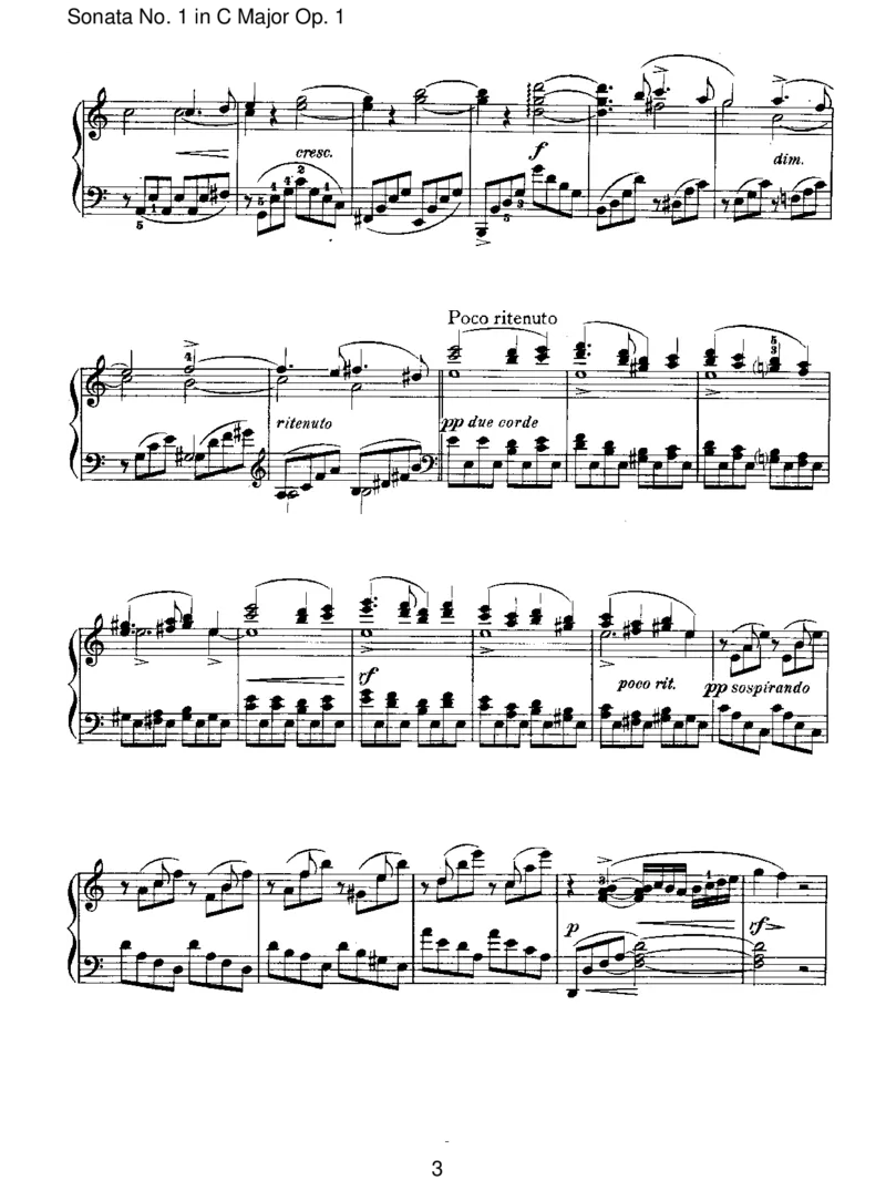 SonataNo.1inCMajorOp.1_一万首著名钢琴曲谱哈农贝多芬合集视频教学电子版高清无水印可打印_1古典钢琴知名音乐家谱_勃拉姆斯钢琴谱全集_I.Sonatas