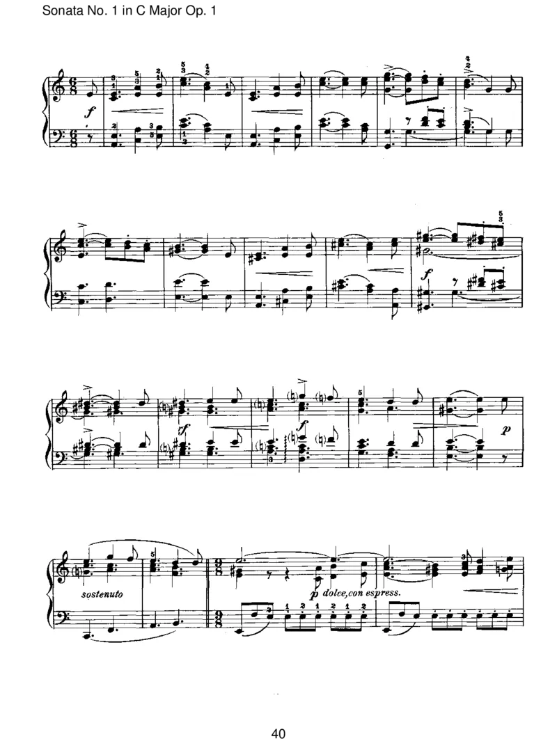 SonataNo.1inCMajorOp.1_一万首著名钢琴曲谱哈农贝多芬合集视频教学电子版高清无水印可打印_1古典钢琴知名音乐家谱_勃拉姆斯钢琴谱全集_I.Sonatas