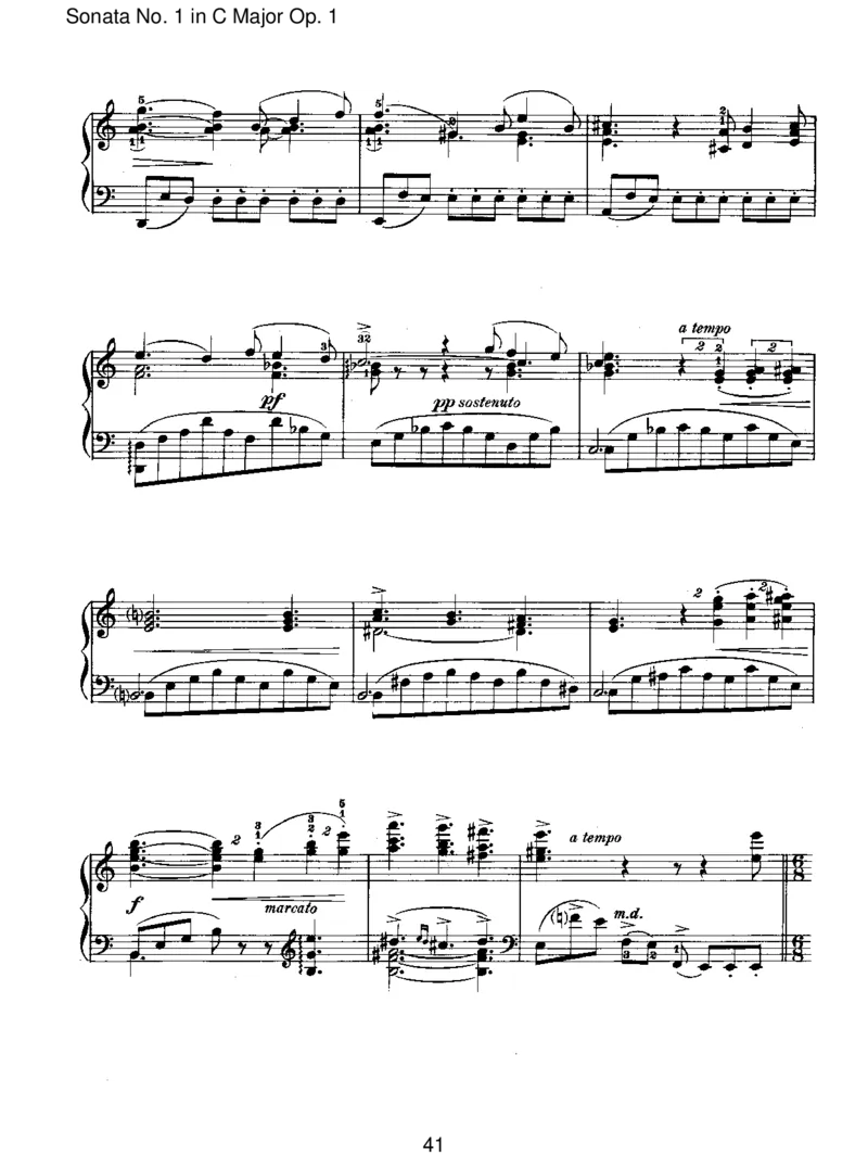 SonataNo.1inCMajorOp.1_一万首著名钢琴曲谱哈农贝多芬合集视频教学电子版高清无水印可打印_1古典钢琴知名音乐家谱_勃拉姆斯钢琴谱全集_I.Sonatas