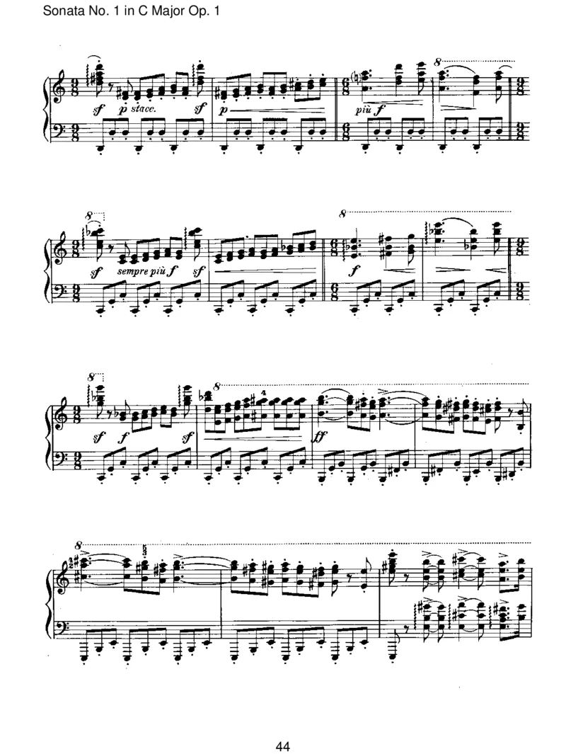 SonataNo.1inCMajorOp.1_一万首著名钢琴曲谱哈农贝多芬合集视频教学电子版高清无水印可打印_1古典钢琴知名音乐家谱_勃拉姆斯钢琴谱全集_I.Sonatas
