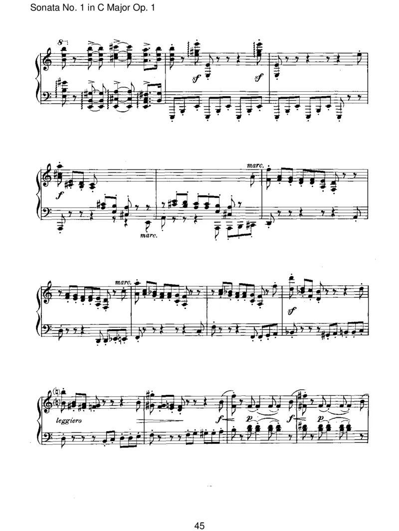 SonataNo.1inCMajorOp.1_一万首著名钢琴曲谱哈农贝多芬合集视频教学电子版高清无水印可打印_1古典钢琴知名音乐家谱_勃拉姆斯钢琴谱全集_I.Sonatas