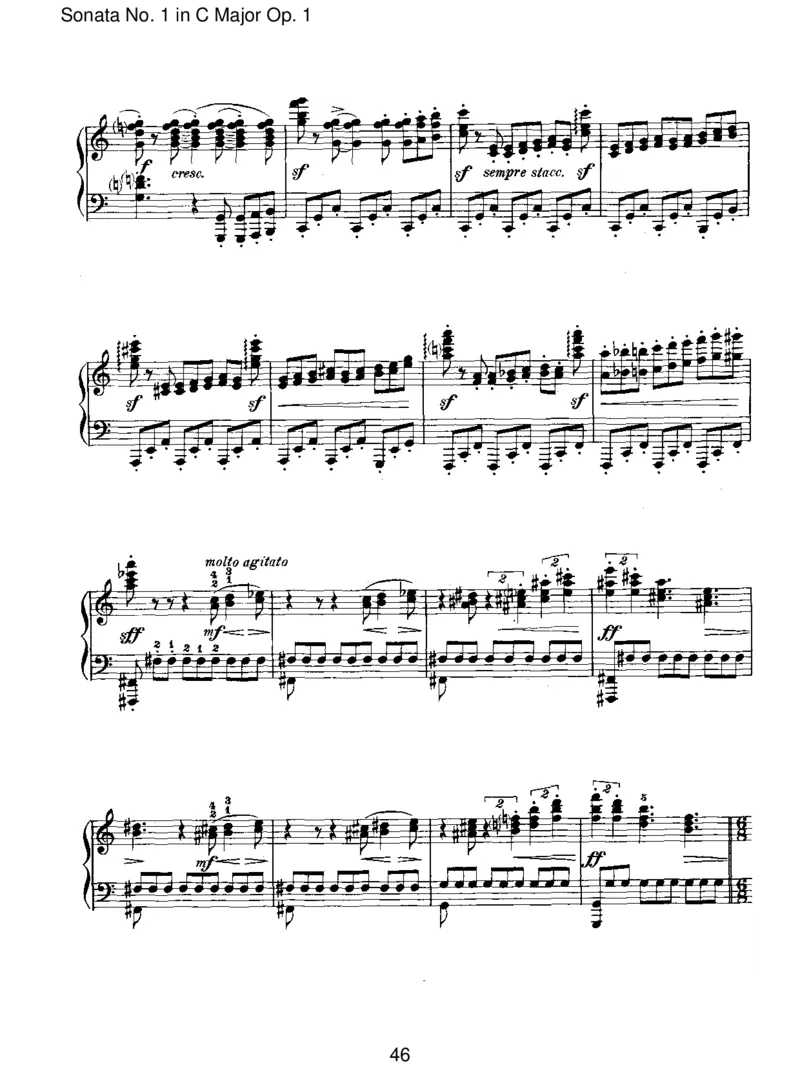 SonataNo.1inCMajorOp.1_一万首著名钢琴曲谱哈农贝多芬合集视频教学电子版高清无水印可打印_1古典钢琴知名音乐家谱_勃拉姆斯钢琴谱全集_I.Sonatas