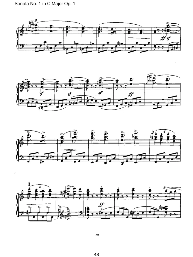 SonataNo.1inCMajorOp.1_一万首著名钢琴曲谱哈农贝多芬合集视频教学电子版高清无水印可打印_1古典钢琴知名音乐家谱_勃拉姆斯钢琴谱全集_I.Sonatas