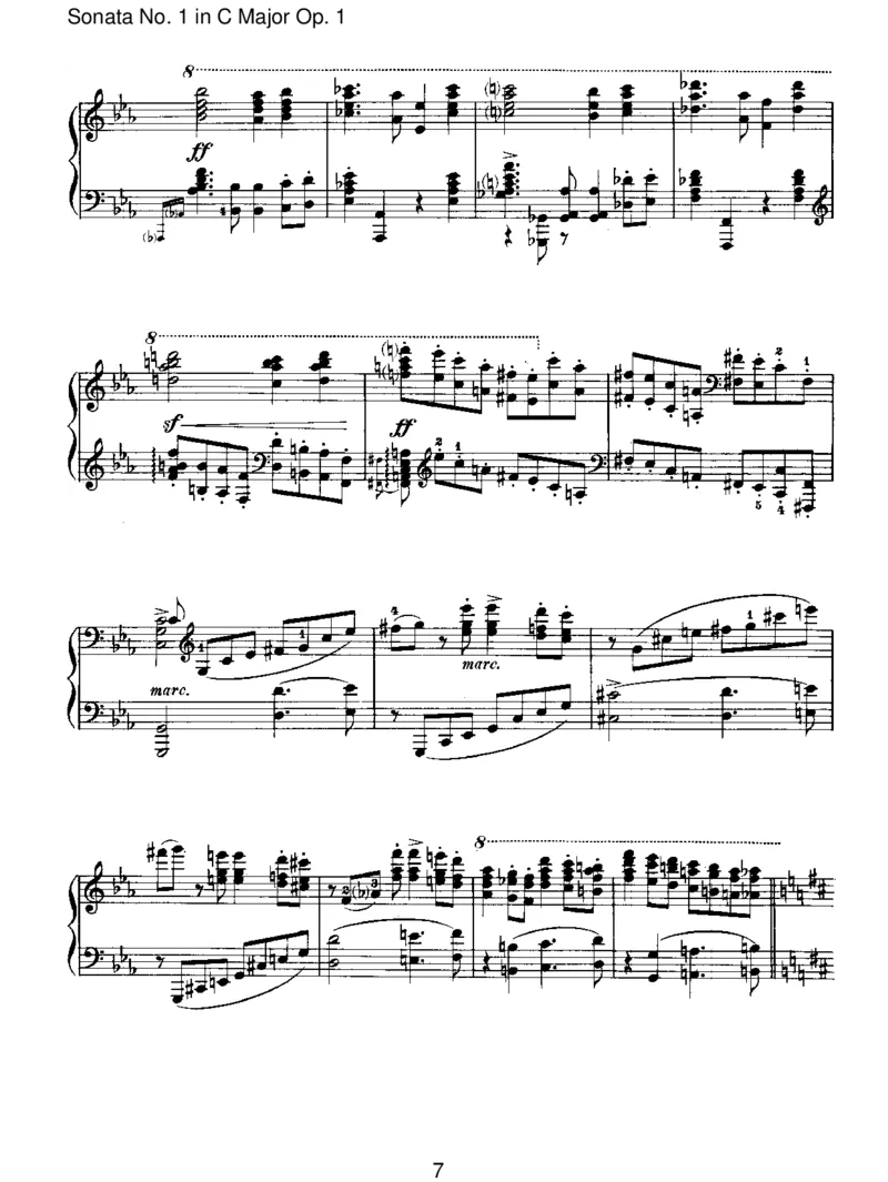 SonataNo.1inCMajorOp.1_一万首著名钢琴曲谱哈农贝多芬合集视频教学电子版高清无水印可打印_1古典钢琴知名音乐家谱_勃拉姆斯钢琴谱全集_I.Sonatas