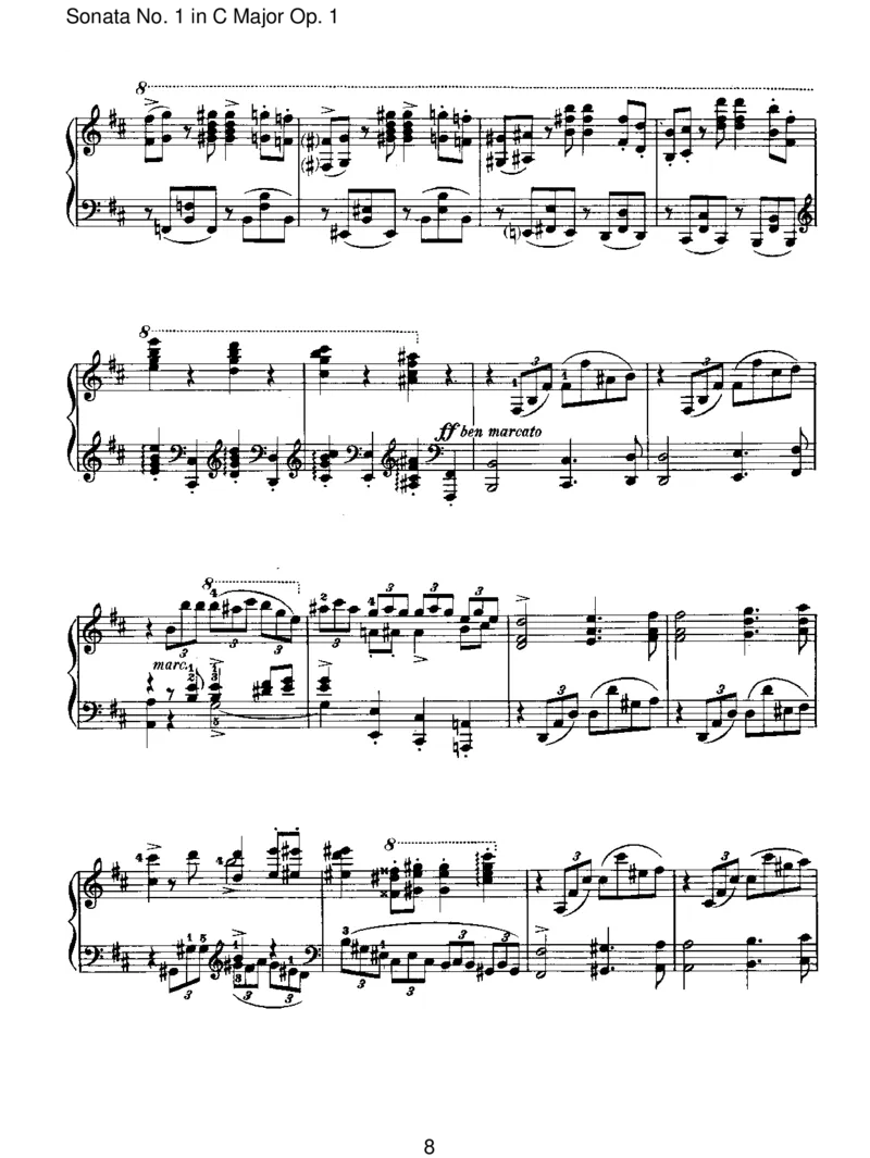 SonataNo.1inCMajorOp.1_一万首著名钢琴曲谱哈农贝多芬合集视频教学电子版高清无水印可打印_1古典钢琴知名音乐家谱_勃拉姆斯钢琴谱全集_I.Sonatas
