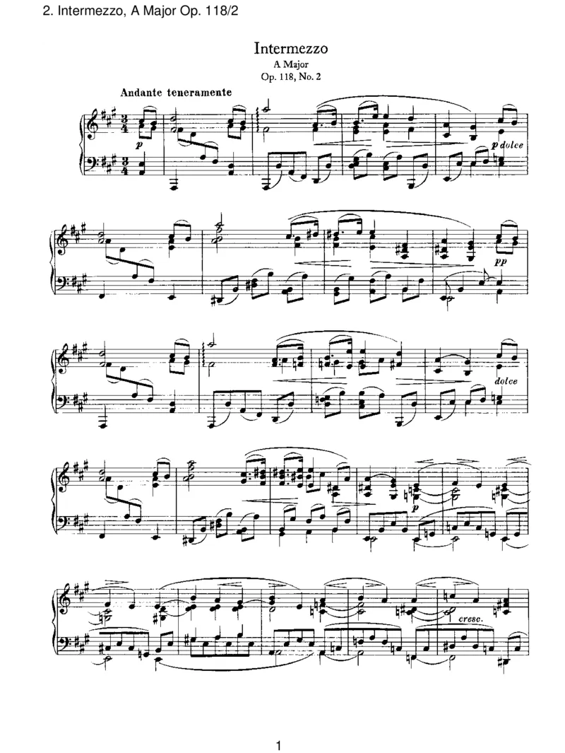 Intermezzo,AMajorOp.118_2_一万首著名钢琴曲谱哈农贝多芬合集视频教学电子版高清无水印可打印_1古典钢琴知名音乐家谱_勃拉姆斯钢琴谱全集_III.ShorterWorks_SixPianoPiecesOp.118