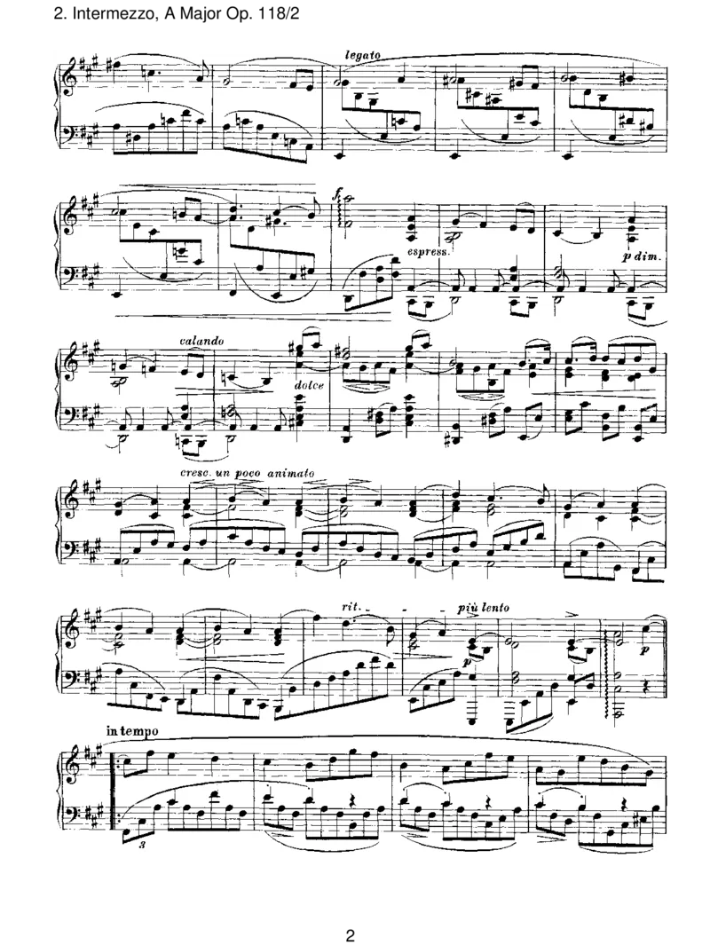 Intermezzo,AMajorOp.118_2_一万首著名钢琴曲谱哈农贝多芬合集视频教学电子版高清无水印可打印_1古典钢琴知名音乐家谱_勃拉姆斯钢琴谱全集_III.ShorterWorks_SixPianoPiecesOp.118