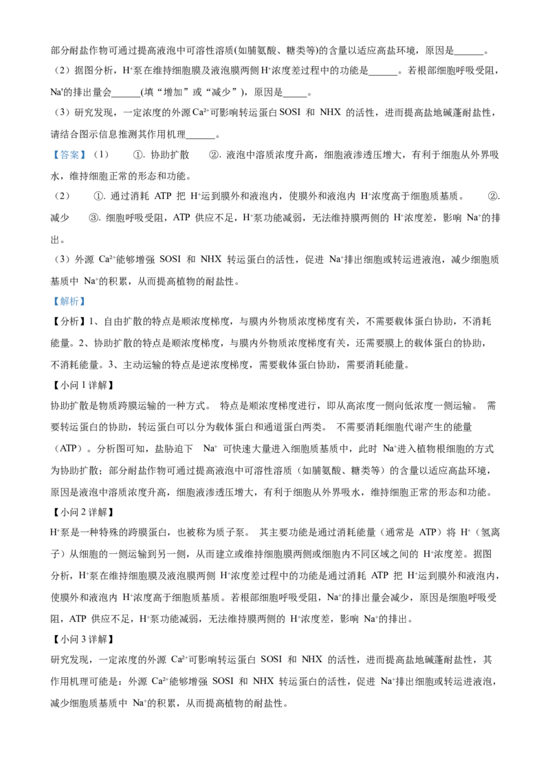 山东省烟台市2023-2024学年高二下学期7月期末考试生物Word版含解析_2024-2025高三（6-6月题库）_2024年07月试卷_240722山东省烟台市2023-2024学年高二下学期7月期末考试