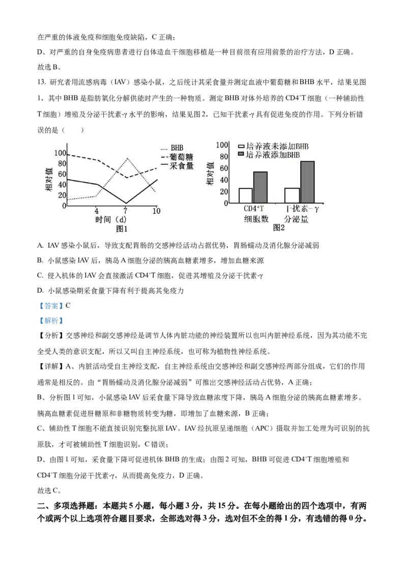 河北省保定市定州市2024-2025学年高二上学期11月期中生物试题Word版含解析_2024-2025高二（7-7月题库）_2024年12月试卷_1216河北省保定市定州市2024-2025学年高二上学期11月期中考试