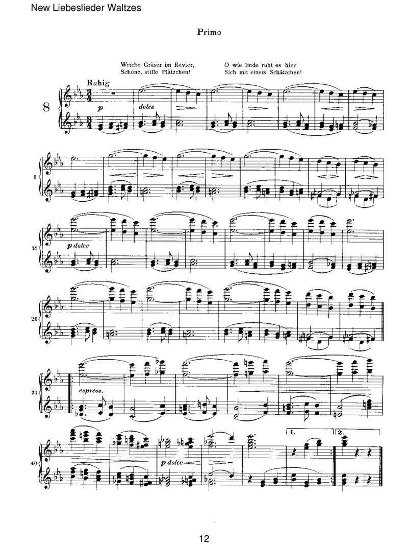 NewLiebesliederWaltzes_一万首著名钢琴曲谱哈农贝多芬合集视频教学电子版高清无水印可打印_1古典钢琴知名音乐家谱_勃拉姆斯钢琴谱全集_VI.PianoWorksforFourHands