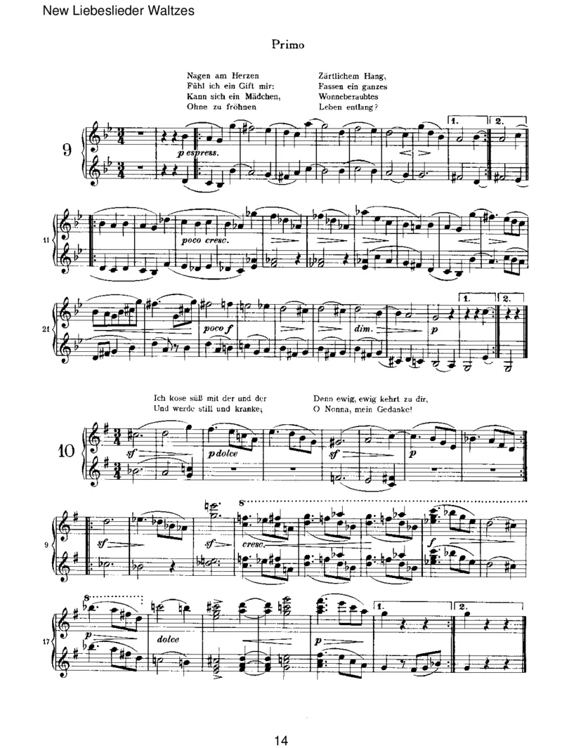 NewLiebesliederWaltzes_一万首著名钢琴曲谱哈农贝多芬合集视频教学电子版高清无水印可打印_1古典钢琴知名音乐家谱_勃拉姆斯钢琴谱全集_VI.PianoWorksforFourHands