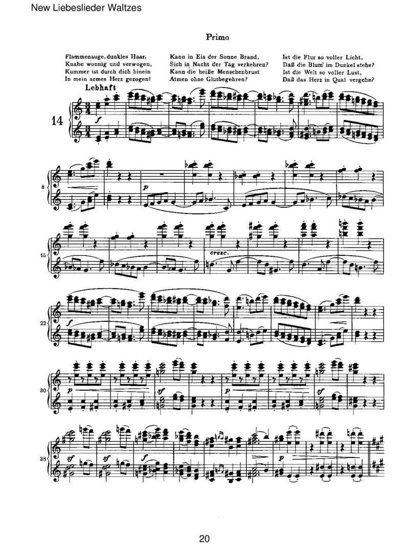 NewLiebesliederWaltzes_一万首著名钢琴曲谱哈农贝多芬合集视频教学电子版高清无水印可打印_1古典钢琴知名音乐家谱_勃拉姆斯钢琴谱全集_VI.PianoWorksforFourHands