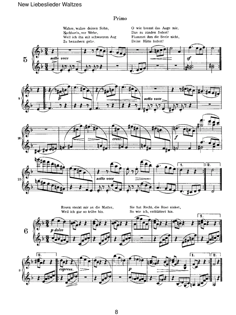 NewLiebesliederWaltzes_一万首著名钢琴曲谱哈农贝多芬合集视频教学电子版高清无水印可打印_1古典钢琴知名音乐家谱_勃拉姆斯钢琴谱全集_VI.PianoWorksforFourHands