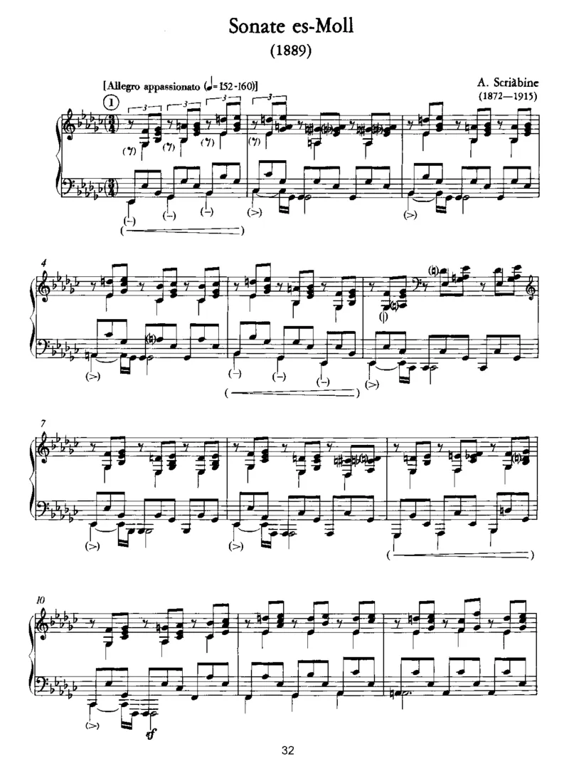 PianoSonataineb(1889)_一万首著名钢琴曲谱哈农贝多芬合集视频教学电子版高清无水印可打印_1古典钢琴知名音乐家谱_斯克里亚宾钢琴谱全集_奏鸣曲
