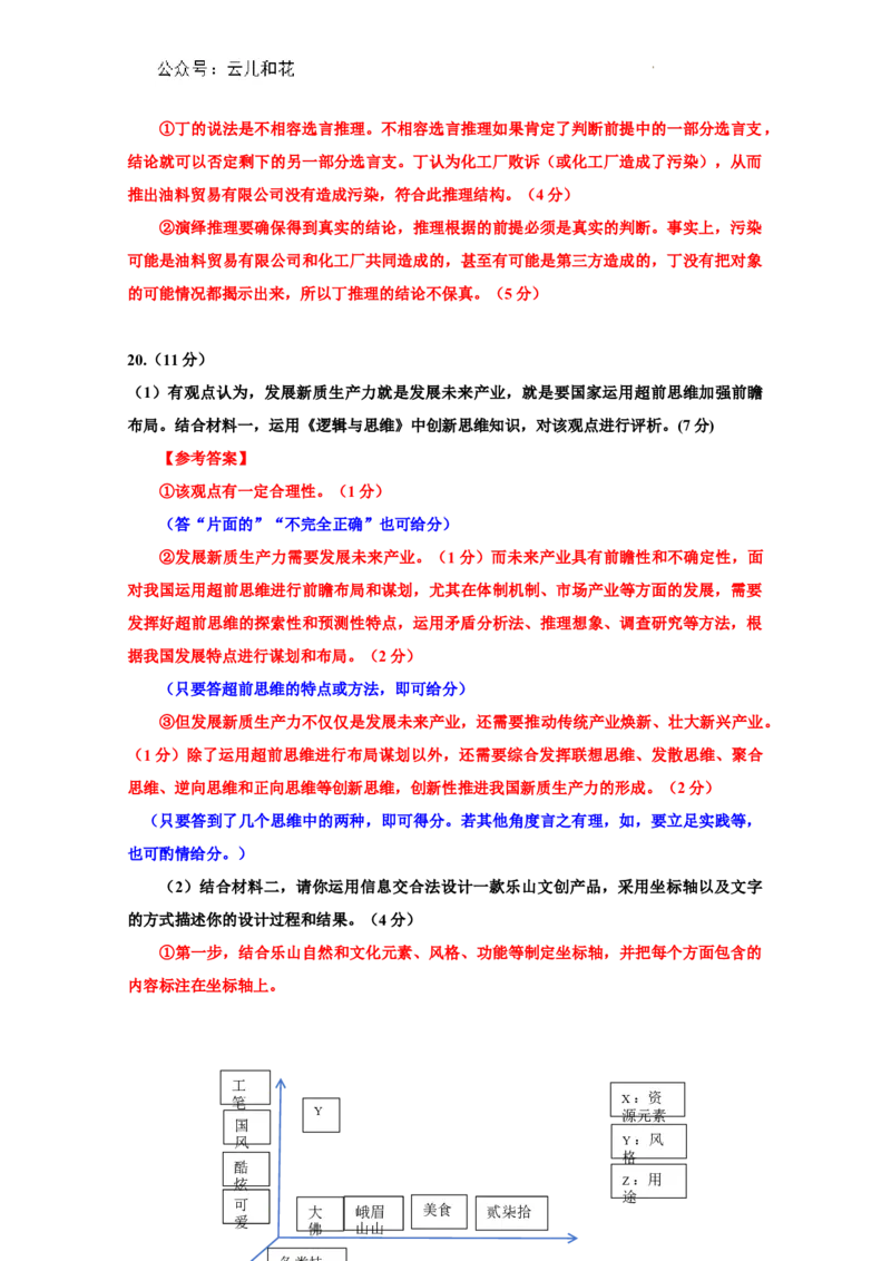 四川省乐山市2023-2024学年高二下学期期末教学质量检测+政治答案_2024-2025高二（7-7月题库）_2024年07月试卷_0711四川省乐山市2023-2024学年高二下学期期末教学质量检测