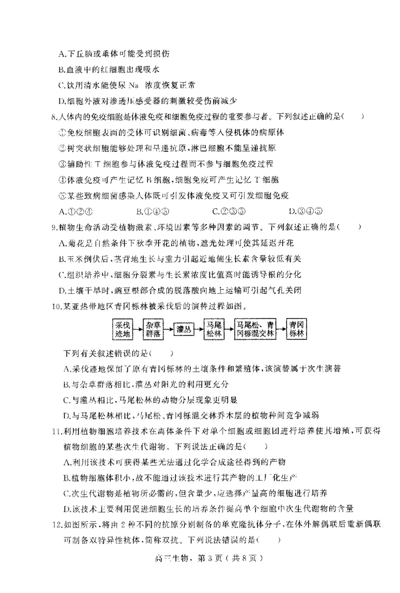 河北省石家庄市辛集市2025届高三上学期1月期末生物_2024-2025高三（6-6月题库）_2025年02月试卷_0202河北省石家庄市辛集市2025届高三上学期1月期末考试（全科）