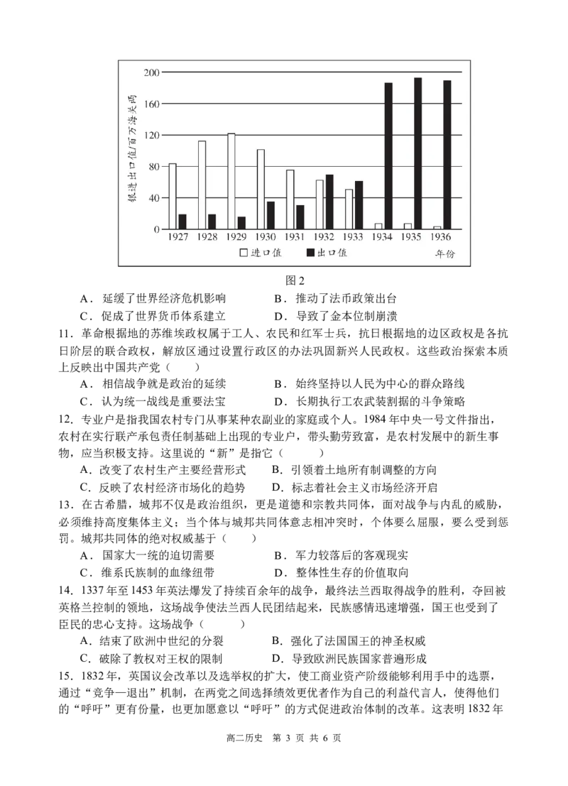 历史试题_251205四川省遂宁市射洪中学2025-2026学年高二上学期期中考试（全）_四川省遂宁市射洪中学2025-2026学年高二上学期期中考试历史Word版含答案